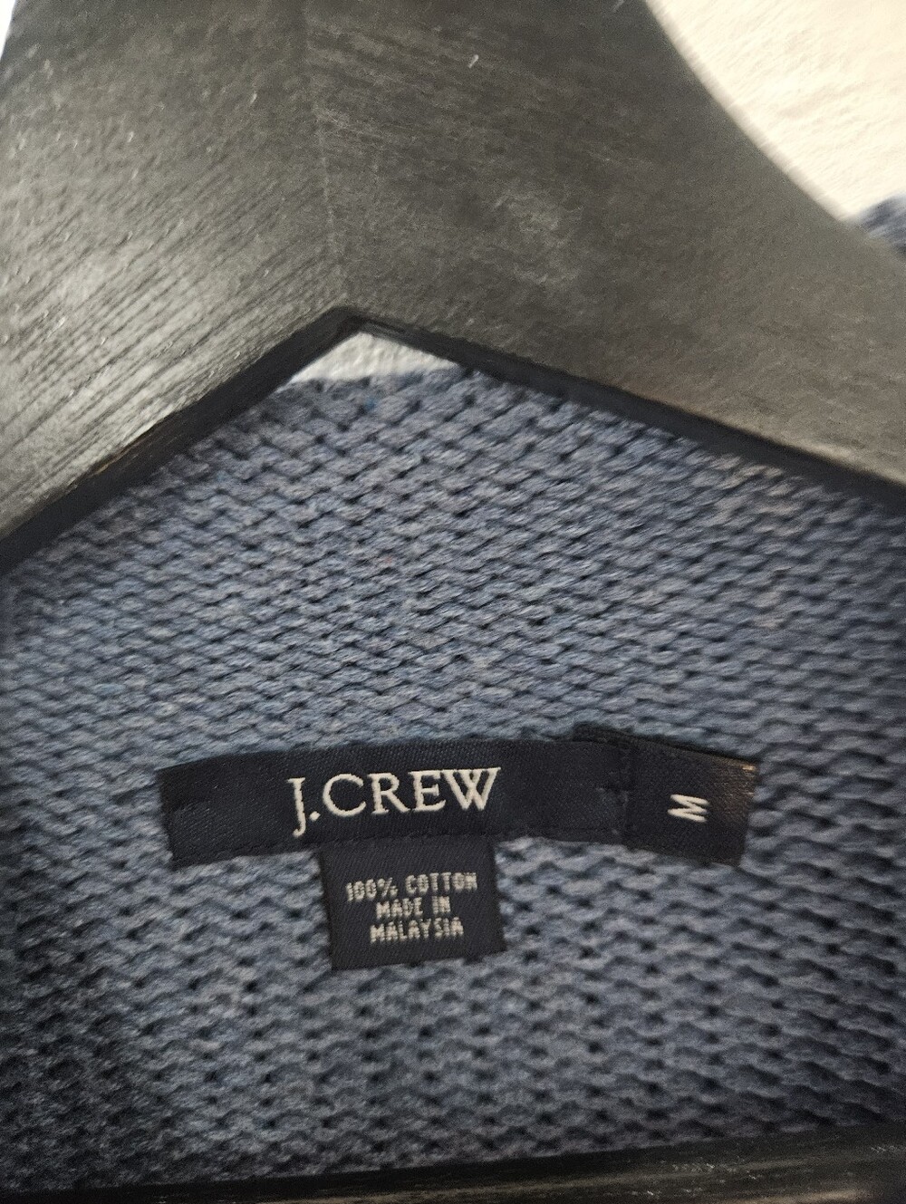 J.Crew Rolled Neck Blue Cotton Chunky Knit Fisherman Sweater - Picture 3 of 5